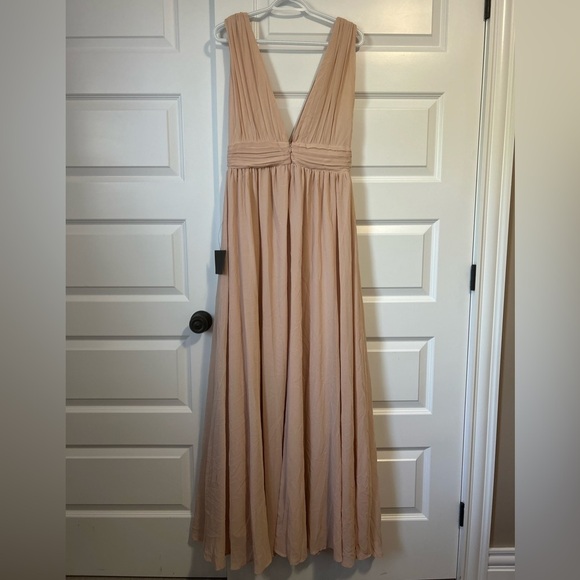 NWT Lulu's Heavenly Blush Maxi Dress Gown - Picture 8 of 11